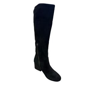 Eileen Fisher Black Suede Tall Pull On Boots Size 7.5 Classic Preppy
